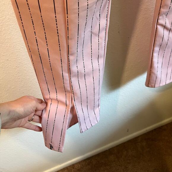 I AM GIA Pink Pinstripe Dominique High Rise Cropped Pants Size Small - Picture 4 of 16